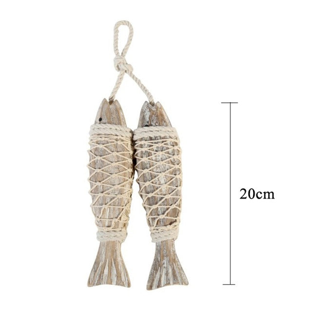 Home Decoration Antique Decorative Fish Skewers Wood Carving Mediterranean Fish Household Retro Decoration Maison Home Decor