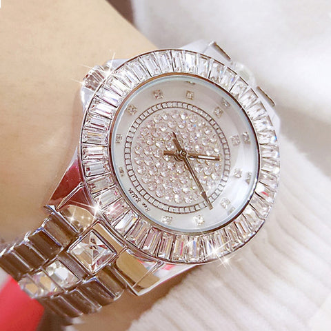 2020 Top Luxury Brand Diamond Women Watches Crystal Women Watch Gold Silver Stainless Steel Bling Wristwatch Women Montre Femme
