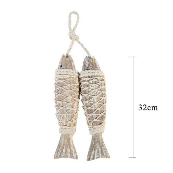 Home Decoration Antique Decorative Fish Skewers Wood Carving Mediterranean Fish Household Retro Decoration Maison Home Decor