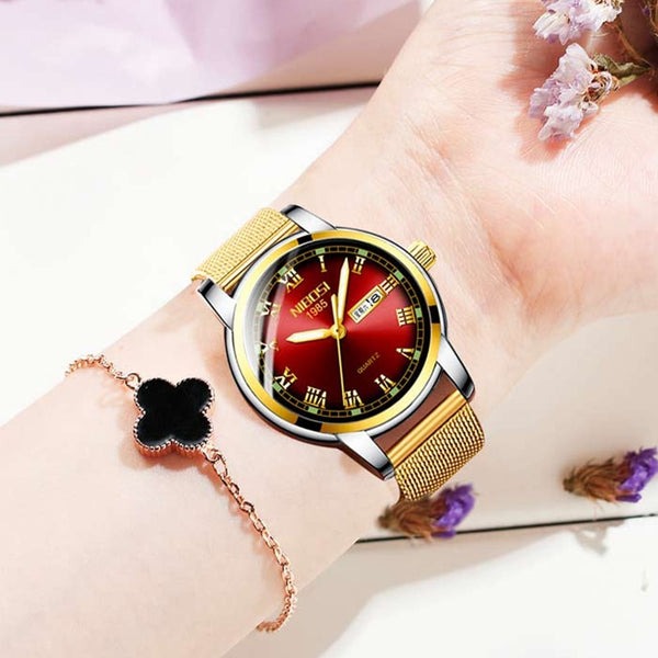 NIBOSI Gold Watch Women Watches Ladies Creative Steel Women's Bracelet Watches Female Clock Relogio Feminino Montre Femme