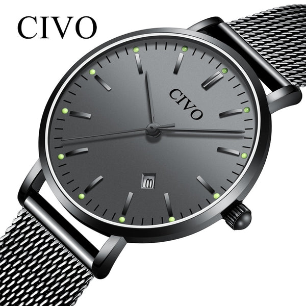 CIVO Luxury Fashion Diamond Ladies Watch Women Waterproof Quartz Watches Slim Steel Mesh Clock Women Montre Femme Relojes Mujer