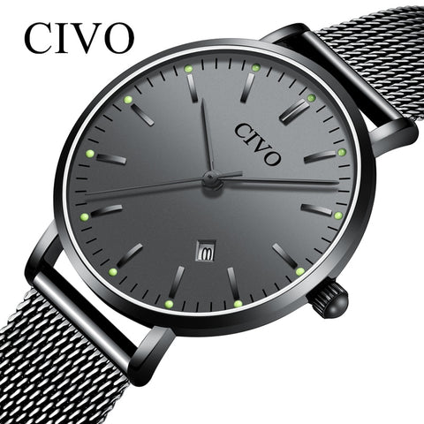 CIVO Luxury Fashion Diamond Ladies Watch Women Waterproof Quartz Watches Slim Steel Mesh Clock Women Montre Femme Relojes Mujer