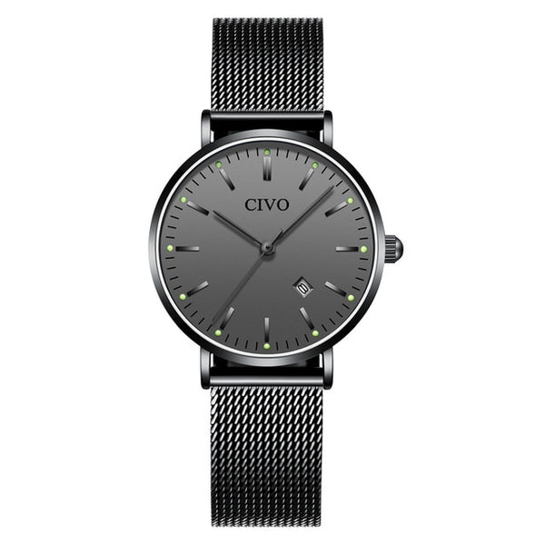 CIVO Luxury Fashion Diamond Ladies Watch Women Waterproof Quartz Watches Slim Steel Mesh Clock Women Montre Femme Relojes Mujer