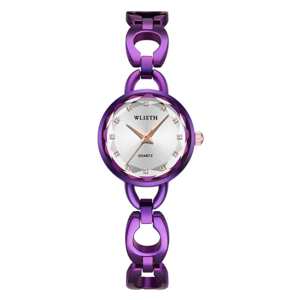 Women Watch Stainless Steel Women's Bracelet Watches Purple Small Waterproof Orologio Da Polso Viol Lady Wristwatch Montre Femme