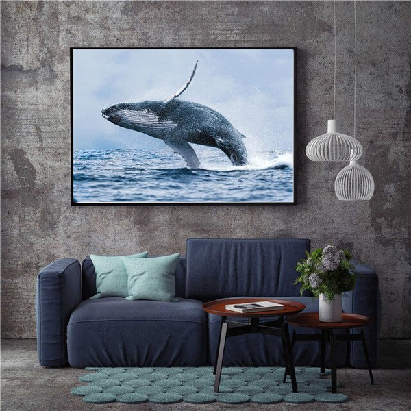Sea Animal Fish Goldfish Dolphin Shark Poster Wall Pictures for Living Room Decoration Maison Canvas Painting Cuadros Decoracion