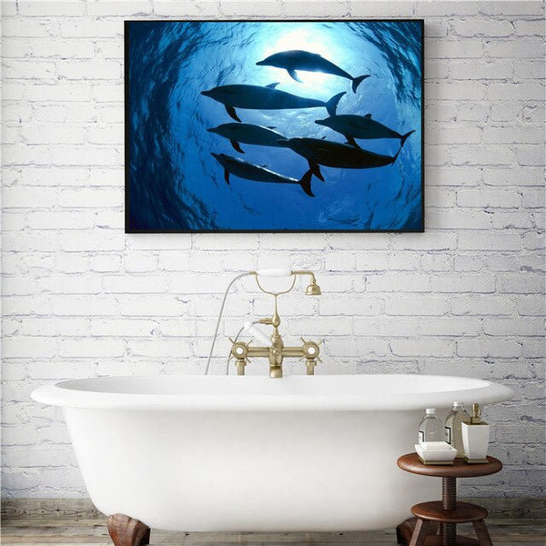 Sea Animal Fish Goldfish Dolphin Shark Poster Wall Pictures for Living Room Decoration Maison Canvas Painting Cuadros Decoracion