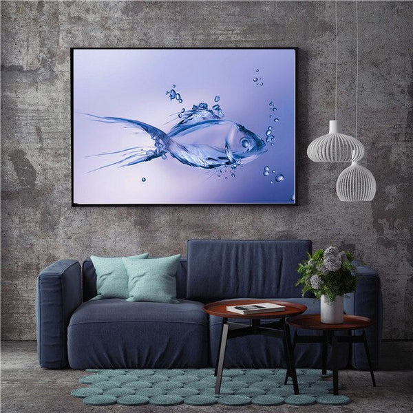 Sea Animal Fish Goldfish Dolphin Shark Poster Wall Pictures for Living Room Decoration Maison Canvas Painting Cuadros Decoracion
