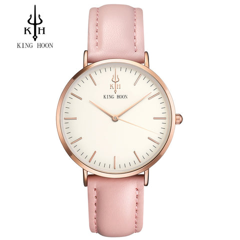 Ladies Fashion Quartz Watch Women Leather Casual Dress Women's Watches Rose Gold Crystal reloje mujer 2016 montre femme