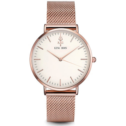 Ladies Fashion Quartz Watch Women Leather Casual Dress Women's Watches Rose Gold Crystal reloje mujer 2016 montre femme