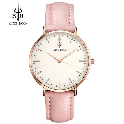Ladies Fashion Quartz Watch Women Leather Casual Dress Women's Watches Rose Gold Crystal reloje mujer 2016 montre femme