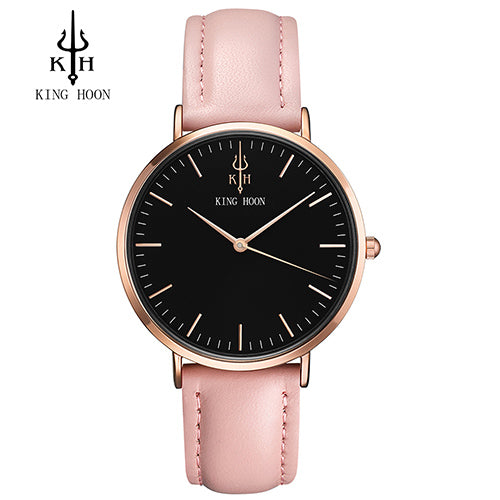 Ladies Fashion Quartz Watch Women Leather Casual Dress Women's Watches Rose Gold Crystal reloje mujer 2016 montre femme