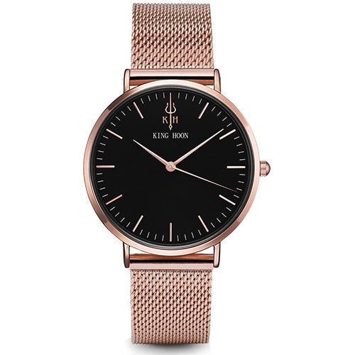 Ladies Fashion Quartz Watch Women Leather Casual Dress Women's Watches Rose Gold Crystal reloje mujer 2016 montre femme